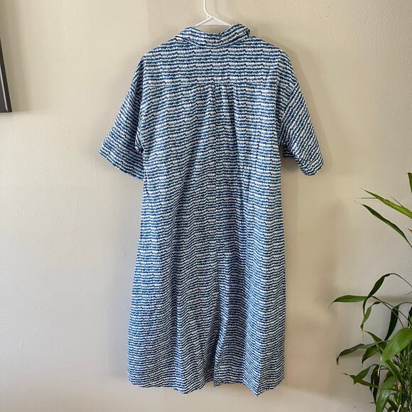 Tucker NYC Safari Button-Up Midi Shirt Dress Womens Small Cobalt Blue No Belt - Picture 3 of 11